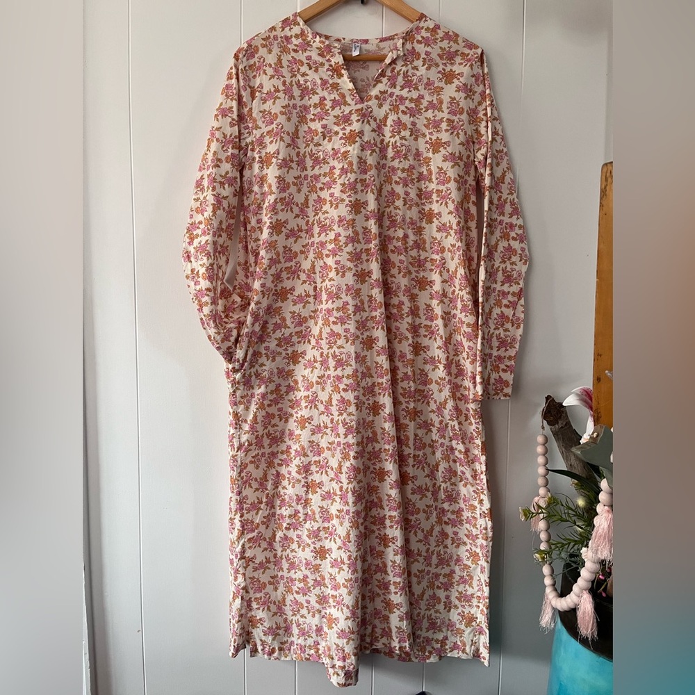 Domi Luxury Sleepwear Organic Cotton Gown Nightgown Dress Tunic Spring Floral